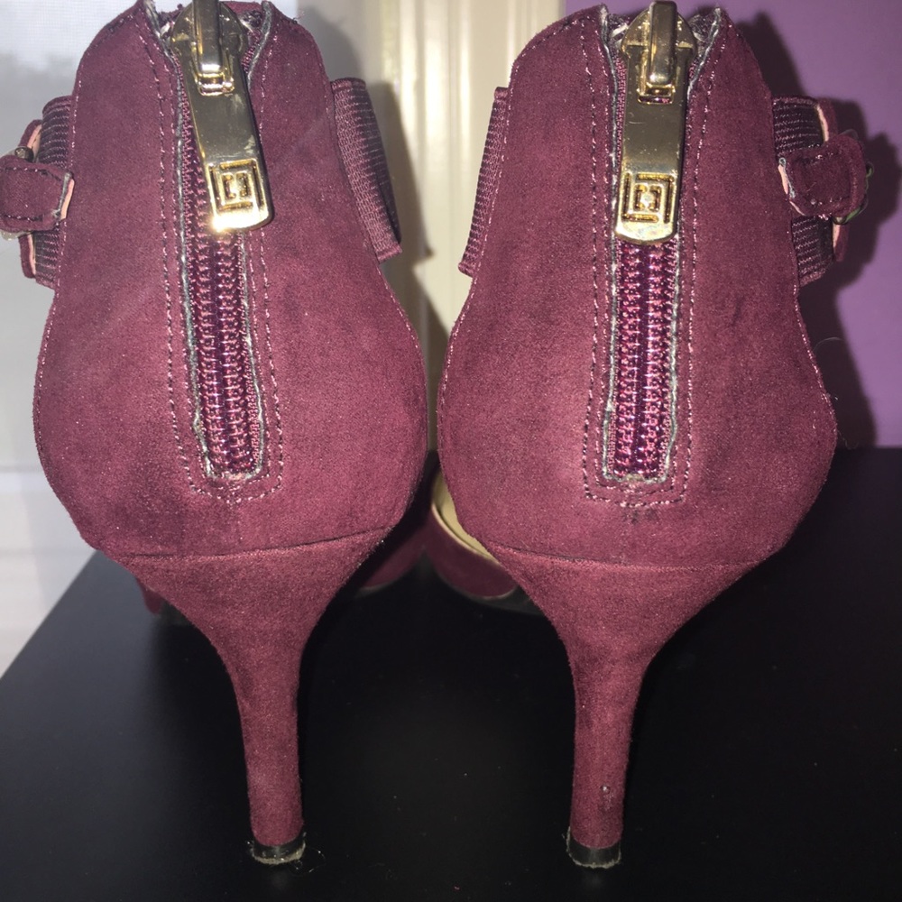 Burgundy 1-2” heels